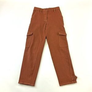 Wilfred Free High waisted Cinnamon rust brown twill cargo pant Size 00 tab cuffs